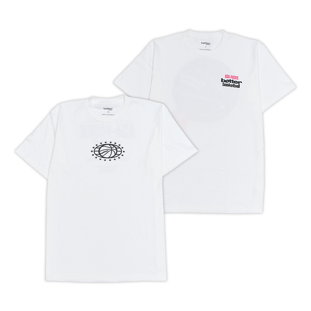Better Basketball Tee Set: (Asia Pacific Tee - White) + (Logo Tee - White)