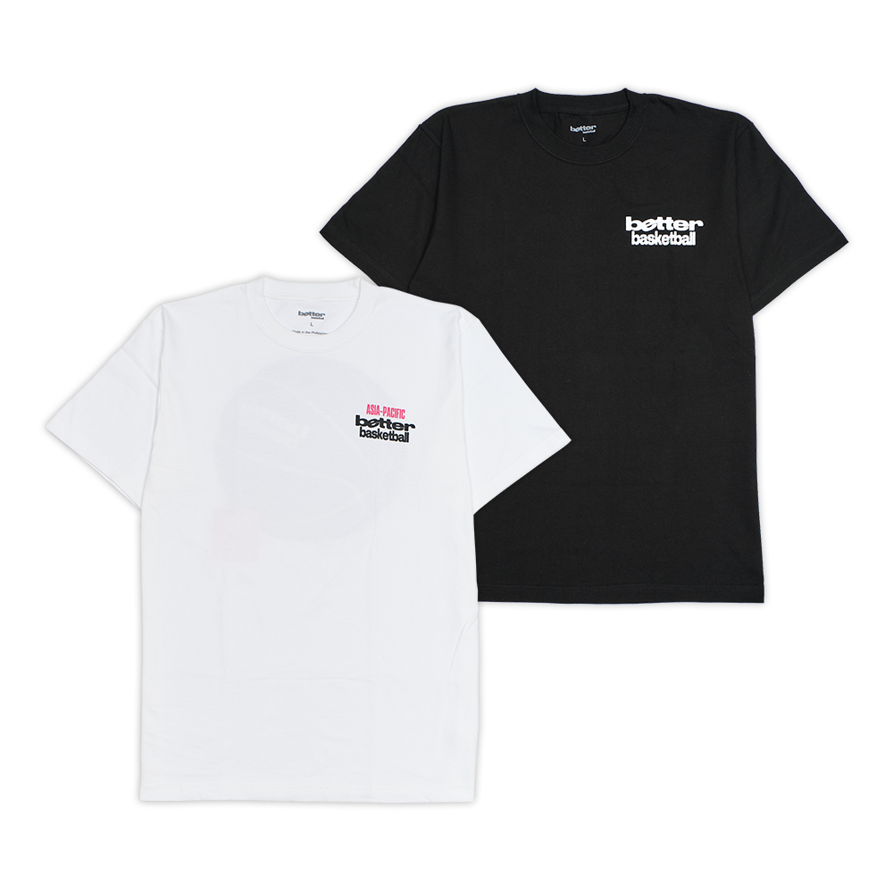 Better Basketball Tee Set: (Asia Pacific Tee - Black) + (Logo Tee - White)