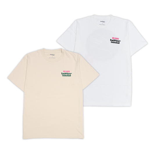 Better Basketball Tee Set: (Logo Tee - Beige) + (Logo Tee - White)