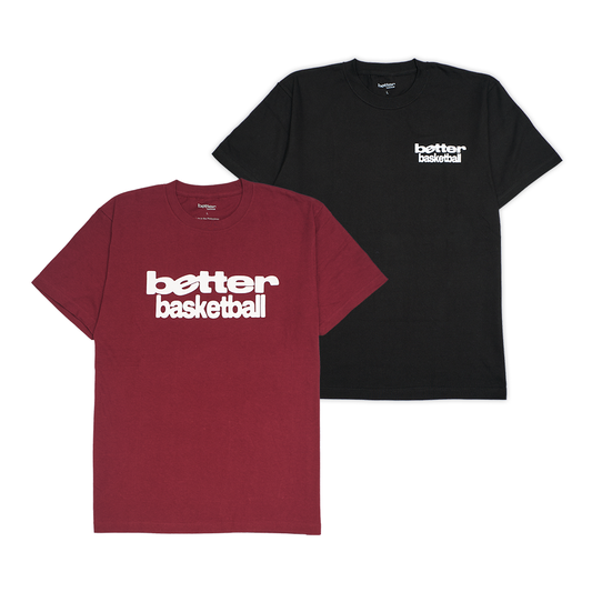 Better Basketball Tee Set: (Heritage Tee - Maroon) + (Asia Pacific Tee - Black)