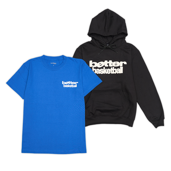 Better Basketball Hoodie Set: (Asia Pacific Tee - Blue) + (Hoodie - Black)